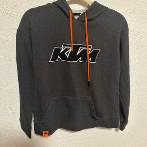 KTM Unisex Size Small Patch Logo Hooded Pullover Sweatshirt Gray